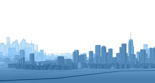 Modern City Panorama Illustration — Φωτογραφία Αρχείου
