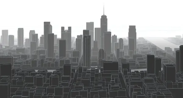 Modern City Panorama Illustration — Zdjęcie stockowe