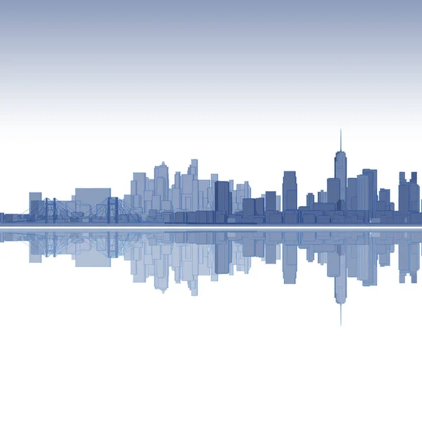 Modern City Panorama Illustration — стоковое фото