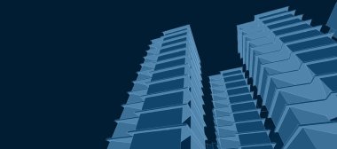 şehir soyut mimarisi 3D illüstrasyon