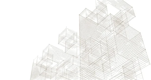 Abstracte Modulaire Architectuur Illustratie — Stockfoto