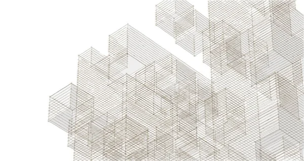 Abstraktní Modulární Architektura Ilustrace — Stock fotografie