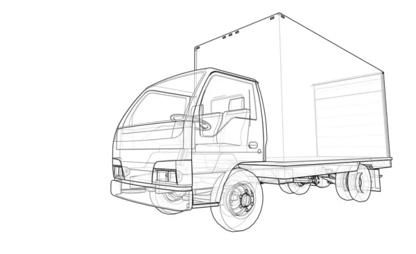 Schizzo Camion Simbolo Illustrazione — Foto Stock