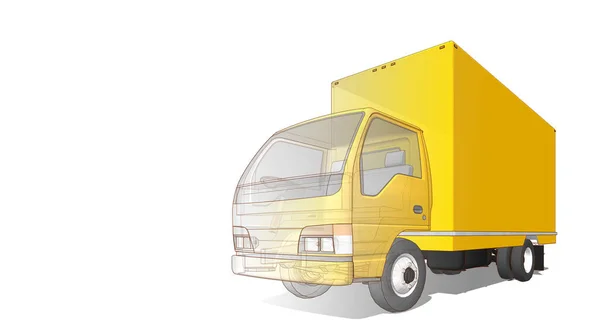 Caminhão Esboço Símbolo Ilustração — Fotografia de Stock