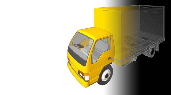 Vrachtwagen Schets Symbool Illustratie — Stockfoto