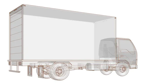 Caminhão Esboço Símbolo Ilustração — Fotografia de Stock