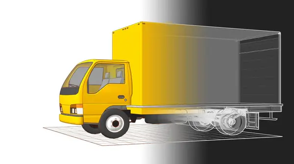 Vrachtwagen Schets Symbool Illustratie — Stockfoto