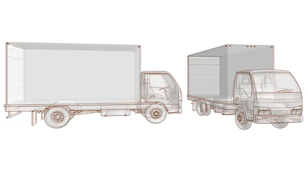 Ескізи Вантажівки Символ Ілюстрація — стокове фото