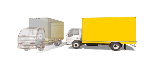 Vrachtwagen Schetsen Symbool Illustratie — Stockfoto