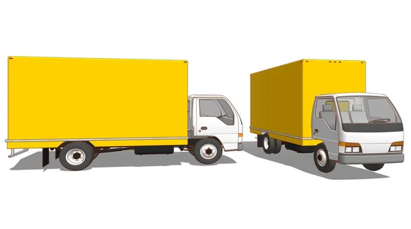 Vrachtwagen Schetsen Symbool Illustratie — Stockfoto