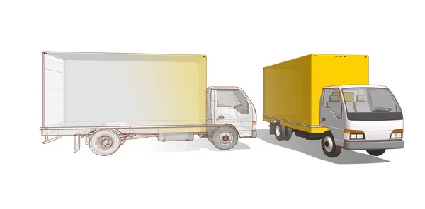Caminhão Esboços Símbolo Ilustração — Fotografia de Stock