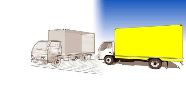 Schizzi Camion Simbolo Illustrazione — Foto Stock