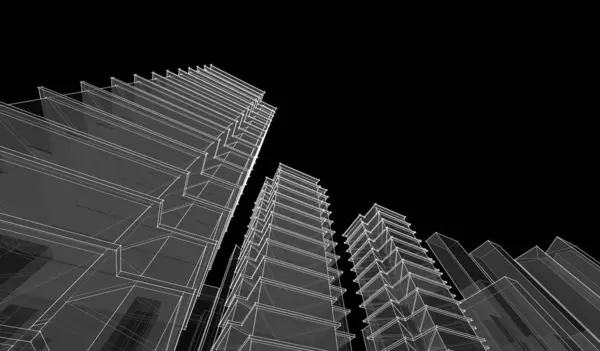 Cidade Arquitetura Abstrata Ilustração — Fotografia de Stock