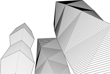 soyut mimari şehir 3D illüstrasyon