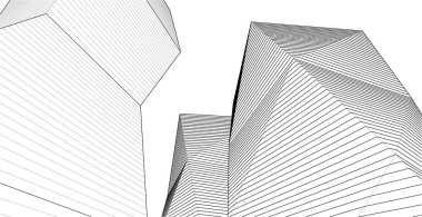 soyut mimari şehir 3D illüstrasyon