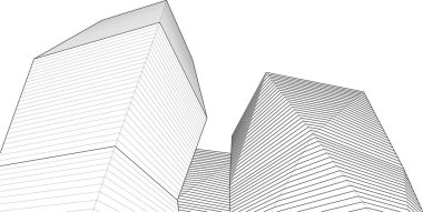 soyut mimari şehir 3D illüstrasyon