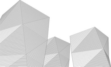 soyut mimari şehir 3D illüstrasyon