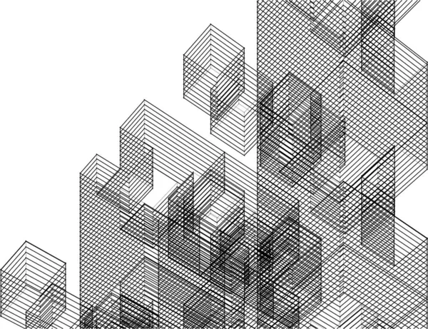 Arquitectura Modular Abstracta Ilustración — Archivo Imágenes Vectoriales