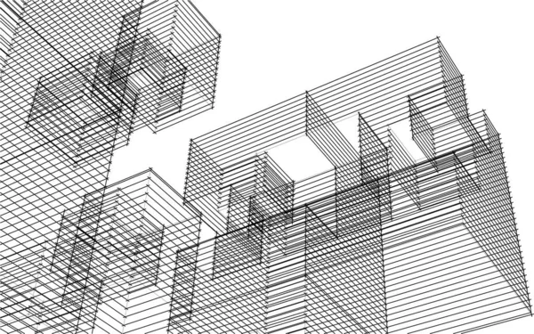 Architecture Modulaire Abstraite Illustration — Image vectorielle