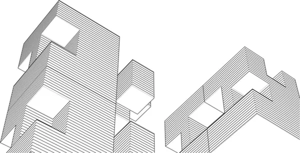 Architecture Modulaire Abstraite Illustration — Image vectorielle