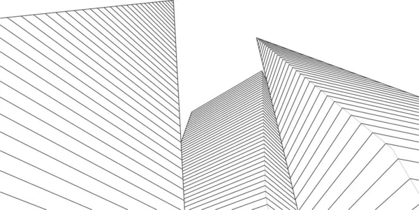 抽象建築都市3Dイラスト — ストックベクタ