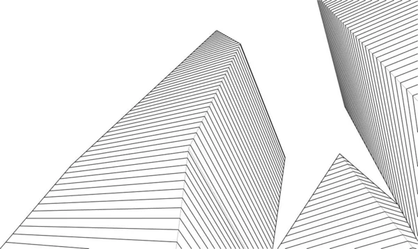 Abstrakt Arkitektur Stad Illustration — Stock vektor