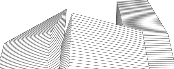 Abstracte Architectuur Stad Illustratie — Stockvector