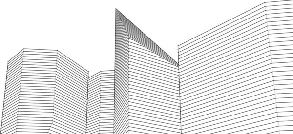 Abstrakte Architektur Stadt Illustration — Stockvektor