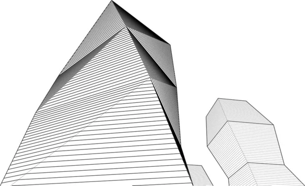 Architecture Abstraite Ville Illustration — Image vectorielle