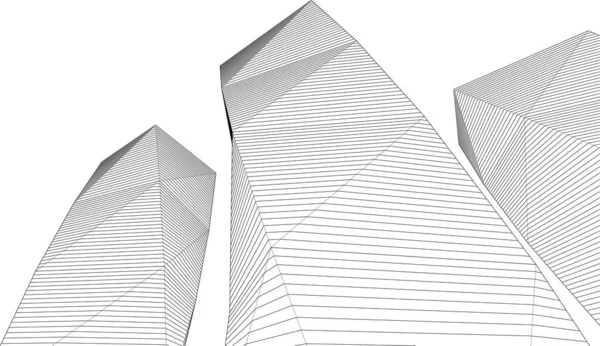 Arquitectura Abstracta Ciudad Ilustración — Vector de stock