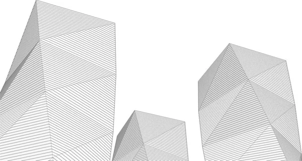 Architecture Abstraite Ville Illustration — Image vectorielle