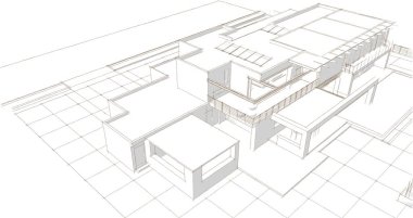 Modern ev mimarisi taslağı