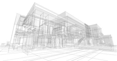 Modern ev mimarisi taslağı