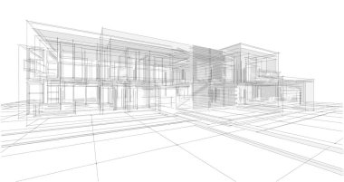 Modern ev mimarisi taslağı