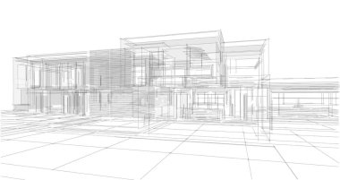 Modern ev mimarisi taslağı