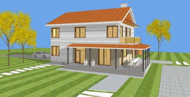 Modern ev mimarisi taslağı