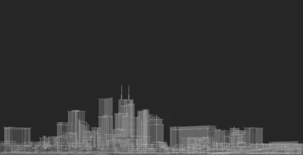 城市天际线全景 — 图库照片