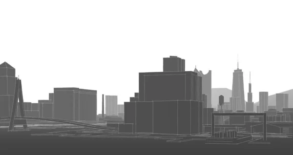 Modern Architecture City Panorama — Stock Photo, Image
