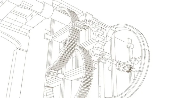 Mecanismo Engrenagens Relógio Fechar — Fotografia de Stock