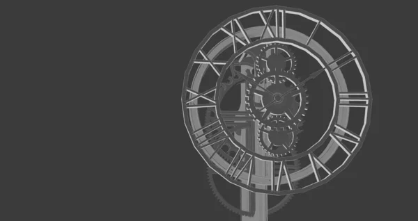 Klocka Kugghjul Mekanism Närbild — Stockfoto