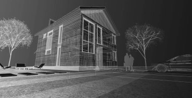 Modern ev mimarisi taslağı