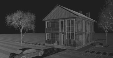 Modern ev mimarisi taslağı