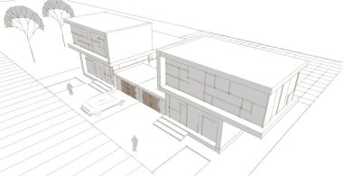 Modern ev mimarisi taslağı