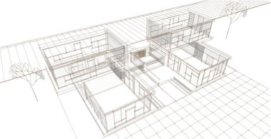 Modern ev mimarisi taslağı