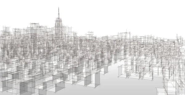 Moderní Architektura Panorama Města — Stock fotografie