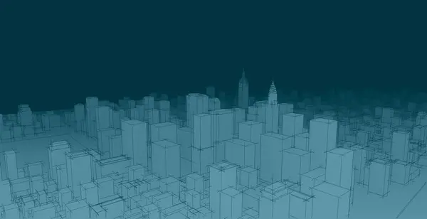 Современная Архитектура Панорама Города — стоковое фото