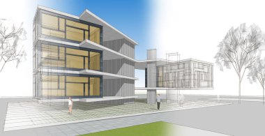 Modern ev mimarisi taslağı