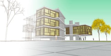 Modern ev mimarisi taslağı