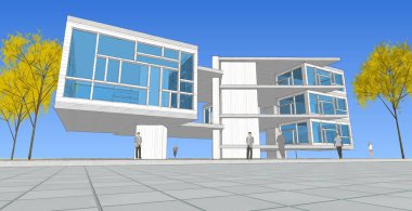 Modern ev mimarisi taslağı