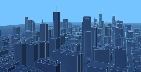Современная Архитектура Панорама Города — стоковое фото